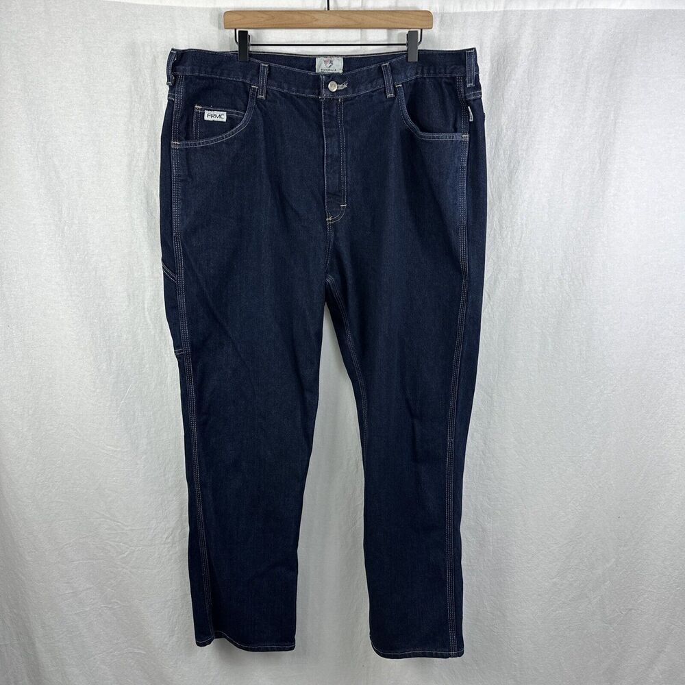 Tyndale FR Mens F290T Dark Blue Carpenter Work Jeans Size 42x31 Farm Utility